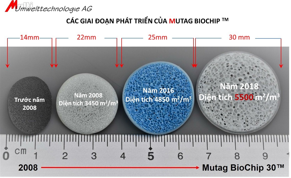 Giá thể MBBR Biochip 5500m2/m3